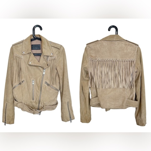 All Saints Balfern Suede Tassel Jacket in sz 8 - Picture 15 of 15
